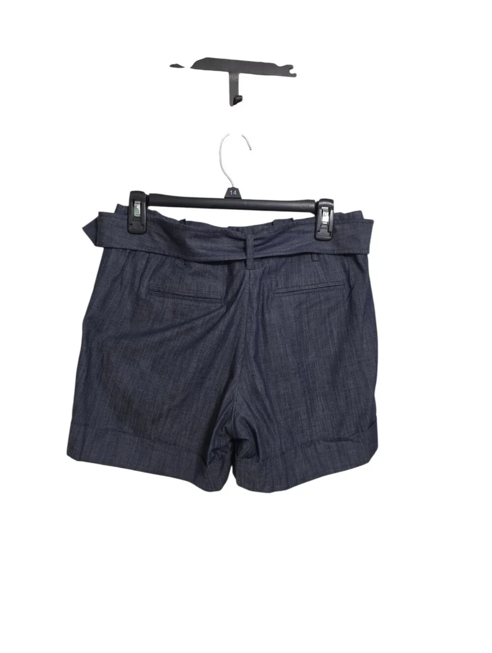 Tory Burch Blue Chambray Shorts 4 Cuffed Belted Pleated Old Money Capsule